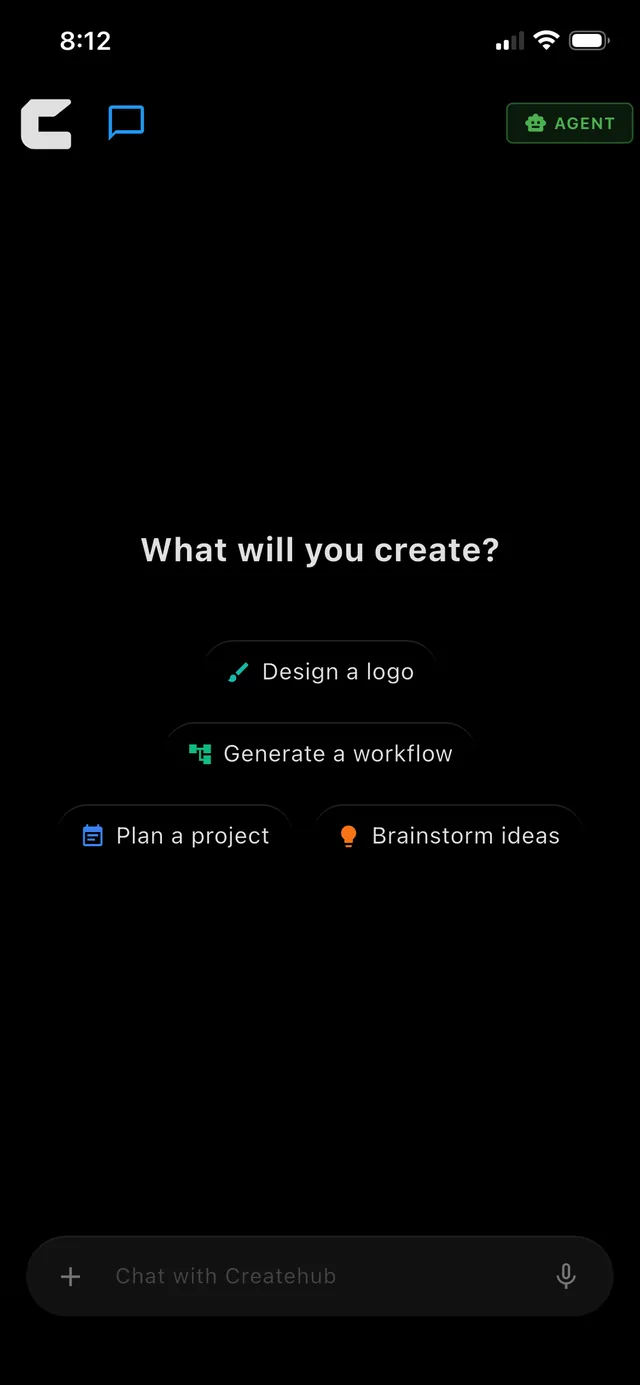 CreateHub app — What will you create?
